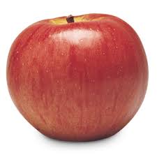 A fresh red apple with a smooth skin.